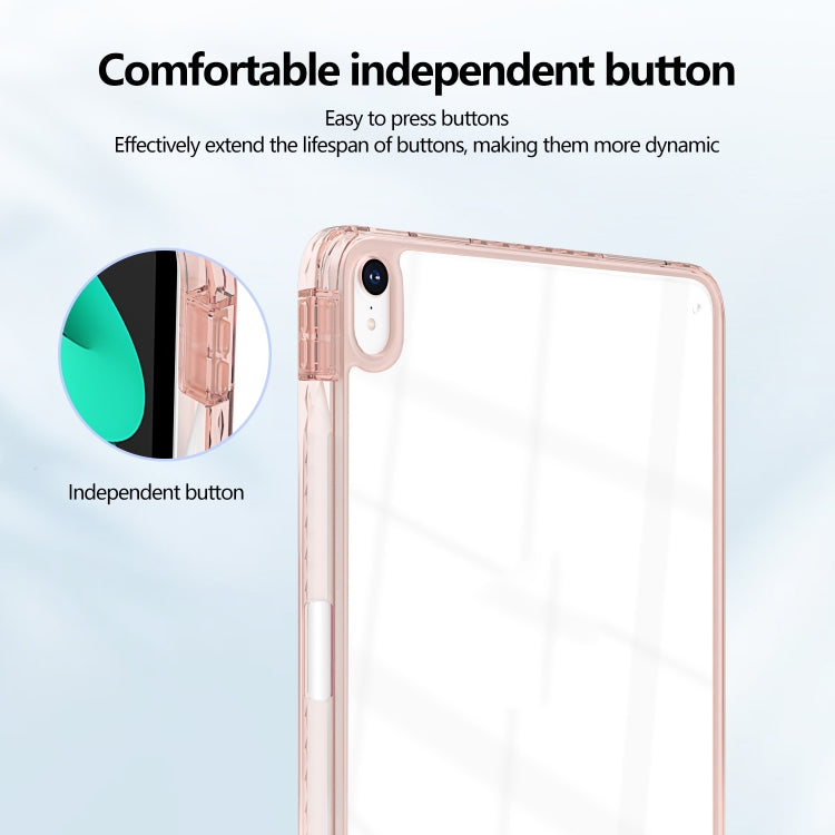 For iPad Air 11 2025 / 2024 / 2022 10.9 Acrylic Hybrid TPU Tablet Case with Pen Slot(Pink) by buy2fix