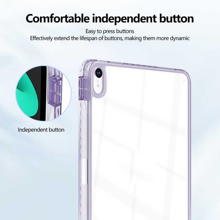 For iPad Pro 11 2025 / 2024 Acrylic Hybrid TPU Tablet Case with Pen Slot(Purple) by buy2fix