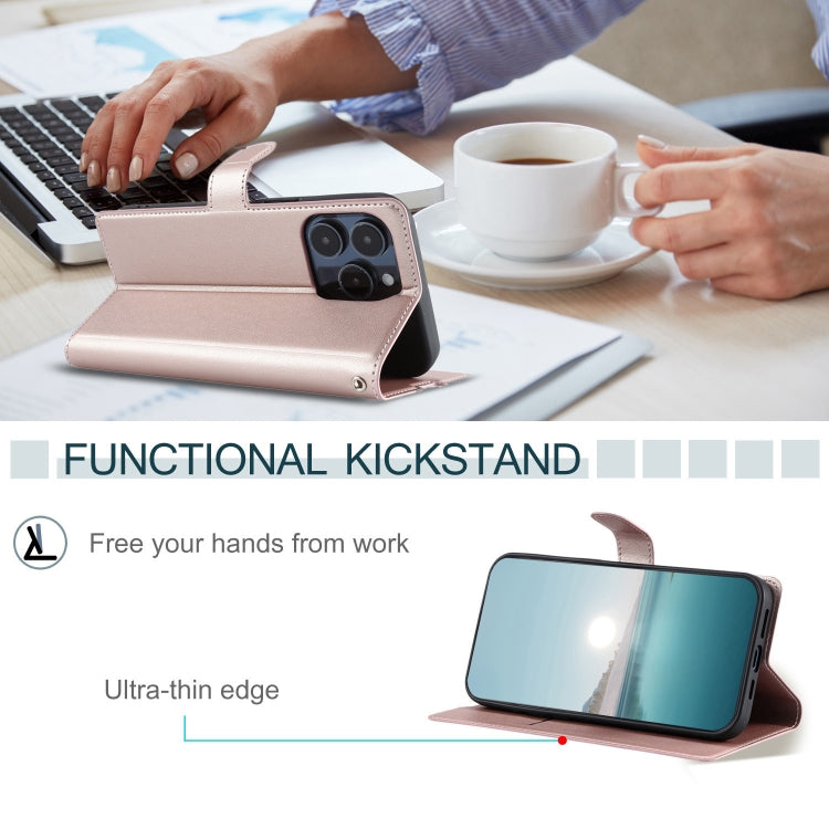 For iPhone 16 Pro Max Voltage Ultra-thin Dot Leather Phone Case(Rose Gold) by buy2fix