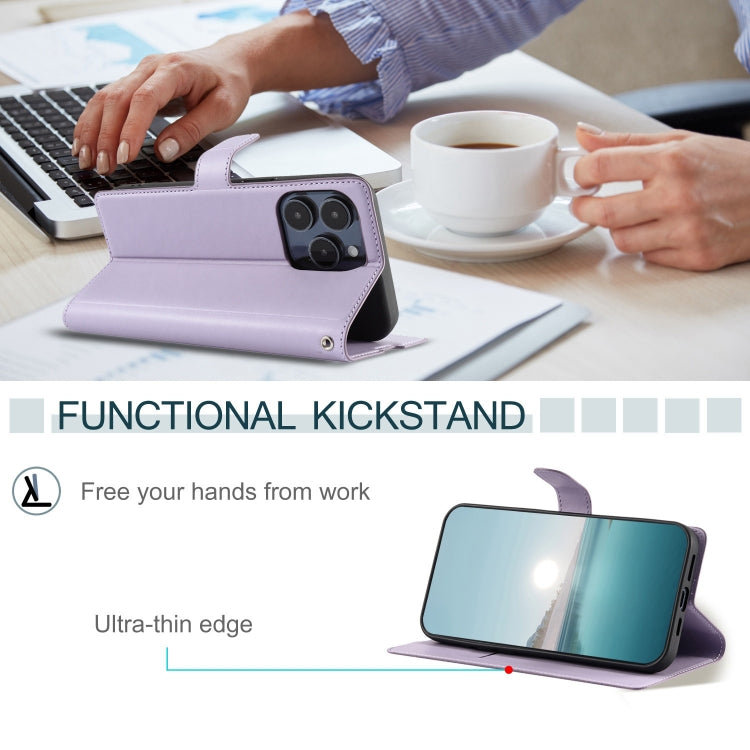 For iPhone 16 Pro Voltage Ultra-thin Dot Leather Phone Case(Purple) by buy2fix