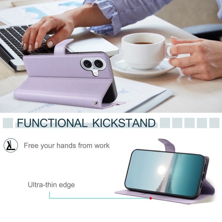 For iPhone 16 Voltage Ultra-thin Dot Leather Phone Case(Purple) by buy2fix