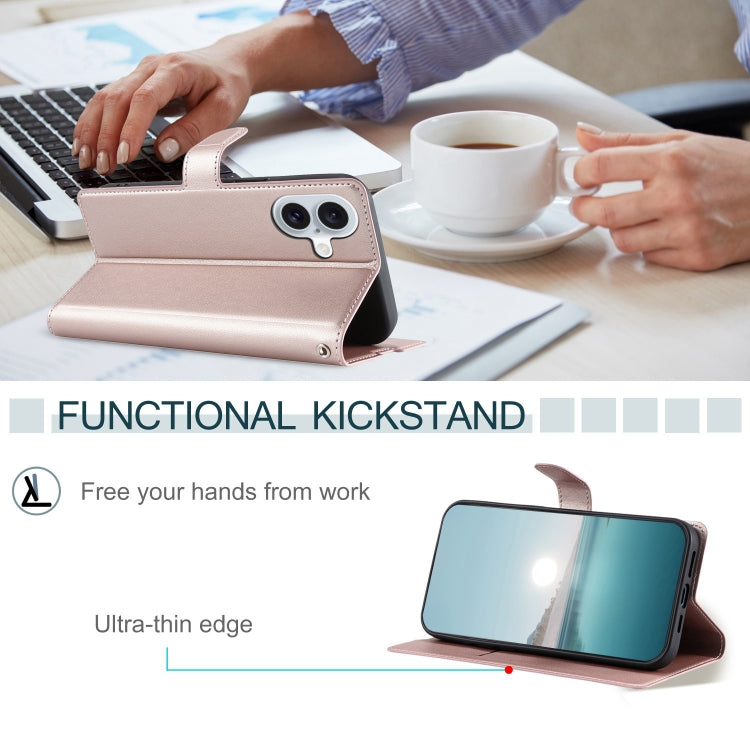 For iPhone 16 Voltage Ultra-thin Dot Leather Phone Case(Rose Gold) by buy2fix