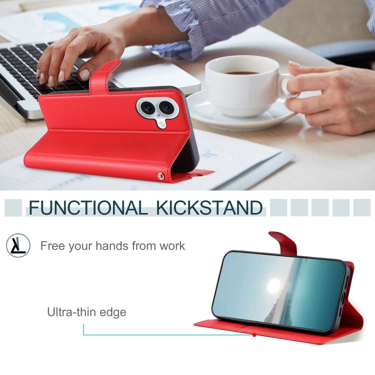 For iPhone 16 Voltage Ultra-thin Dot Leather Phone Case(Red) by buy2fix