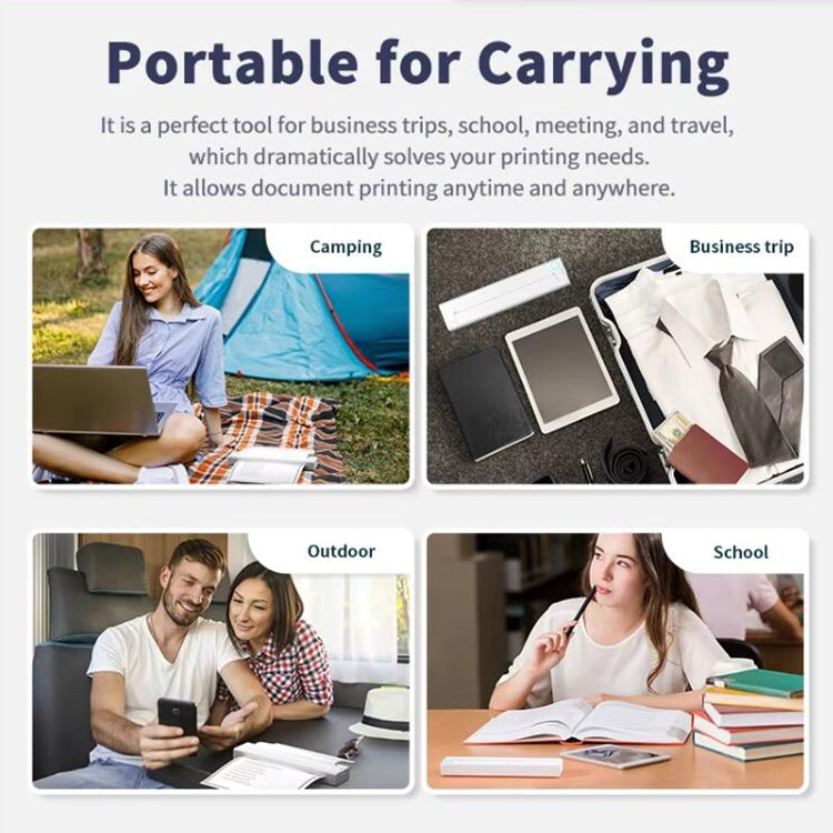 A41 203DPI Portable Tattoo Printer Office Study Bluetooth HD Thermal Printer(White) by buy2fix