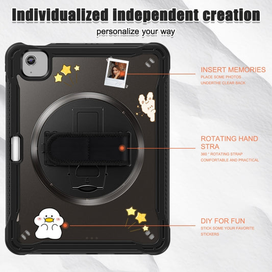 For iPad Air 11 2025 / 2024 Heavy Duty Hybrid Tablet Case with Hand Grip & Strap(Black) by buy2fix