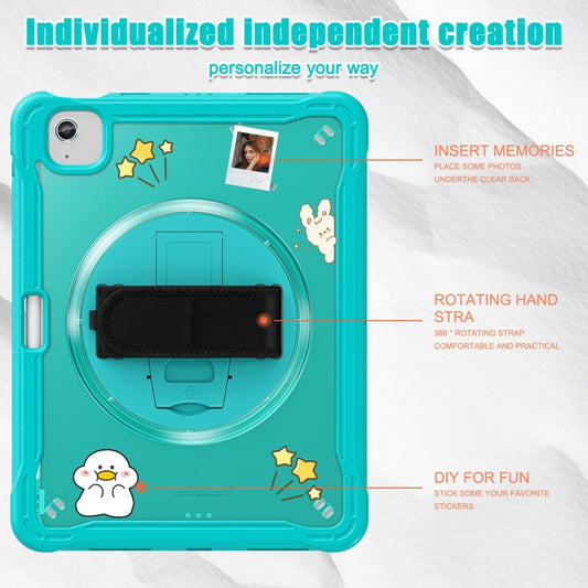 For iPad Air 11 2025 / 2024 Heavy Duty Hybrid Tablet Case with Hand Grip & Strap(Light Blue) by buy2fix