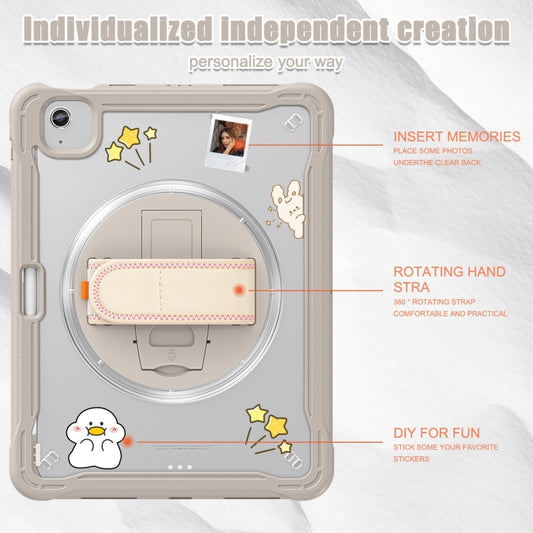 For iPad Air 11 2025 / 2024 Heavy Duty Hybrid Tablet Case with Hand Grip & Strap(Khaki) by buy2fix