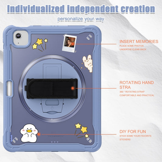 For iPad Air 11 2025 / 2024 Heavy Duty Hybrid Tablet Case with Hand Grip & Strap(Lavender Grey) by buy2fix