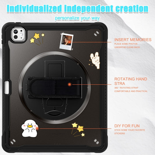 For iPad Pro 11 2025 / 2024 Heavy Duty Hybrid Tablet Case with Hand Grip & Strap(Black) by buy2fix