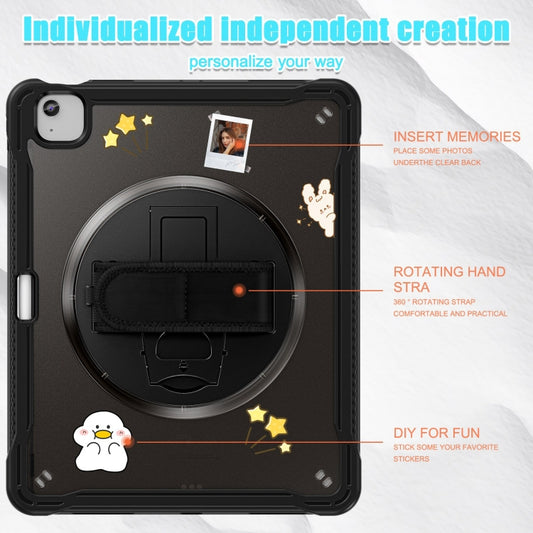 For iPad Air 13 2025 / 2024 Heavy Duty Hybrid Tablet Case with Hand Grip & Strap(Black) by buy2fix