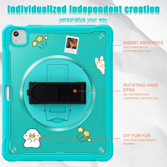 For iPad Air 13 2025 / 2024 Heavy Duty Hybrid Tablet Case with Hand Grip & Strap(Light Blue) by buy2fix