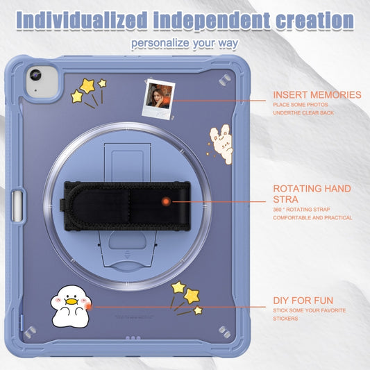 For iPad Air 13 2025 / 2024 Heavy Duty Hybrid Tablet Case with Hand Grip & Strap(Lavender Grey) by buy2fix