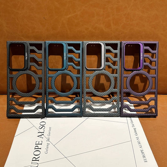 For Samsung Galaxy S24+ 5G Borderless Carbon Fiber Lens Protection Bracket MagSafe Phone Case(Purple) by buy2fix