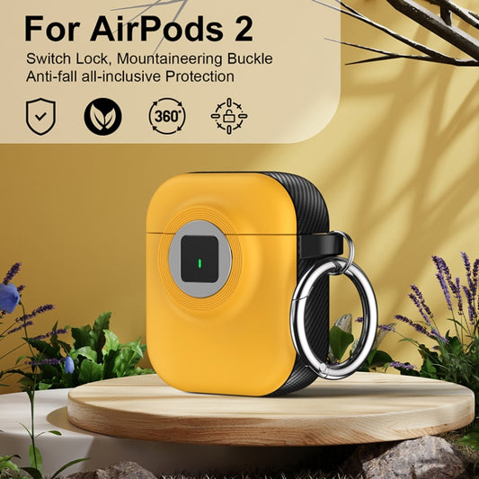 For AirPods 1 / 2 Camera Series PC + TPU Headset Shockproof Carbon Fibre Case(Yellow) by buy2fix