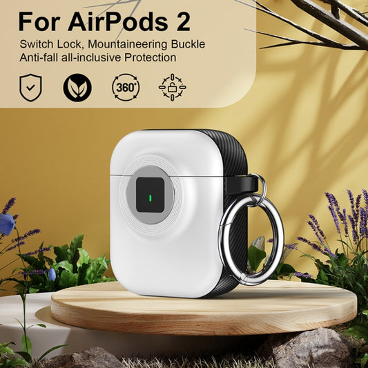 For AirPods 1 / 2 Camera Series PC + TPU Headset Shockproof Carbon Fibre Case(White) by buy2fix