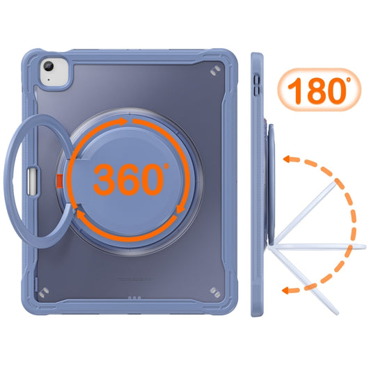 For iPad Air 13 2025 / 2024 Powerful Sailor Ring Holder Heavy Duty Hybrid Tablet Case with Strap(Lavender Grey) by buy2fix