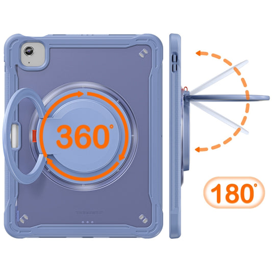 For iPad Air 11 2025 / 2024 Powerful Sailor Ring Holder Heavy Duty Hybrid Tablet Case with Strap(Lavender Grey) by buy2fix