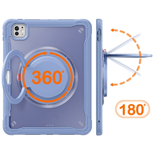 For iPad Pro 11 2025 / 2024 Powerful Sailor Ring Holder Heavy Duty Hybrid Tablet Case with Strap(Lavender Grey) by buy2fix