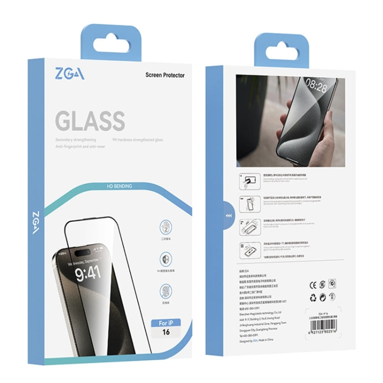 For iPhone 16 ZGA 0.33mm 2.5D Anti-static HD Tempered Glass Film by ZGA