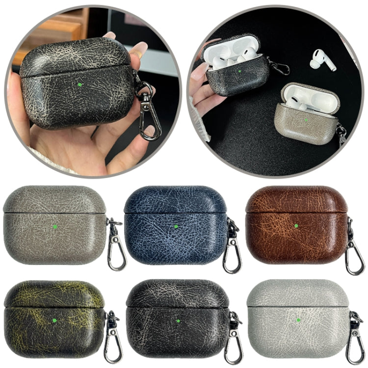 For AirPods 3 Retro Oil Leather Bluetooth Earphones Protective Case(Coffee) by buy2fix