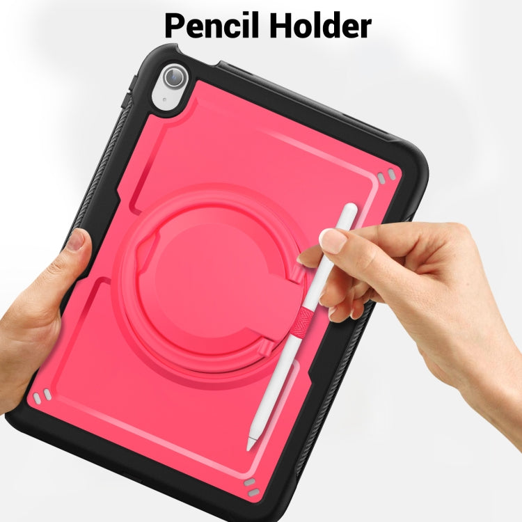 For iPad 2025 / 2022 Honeycomb Hybrid Tablet Case with Handle Holder & Strap(Rose Red) - iPad 2025 / 2022 Cases by buy2fix | Online Shopping UK | buy2fix