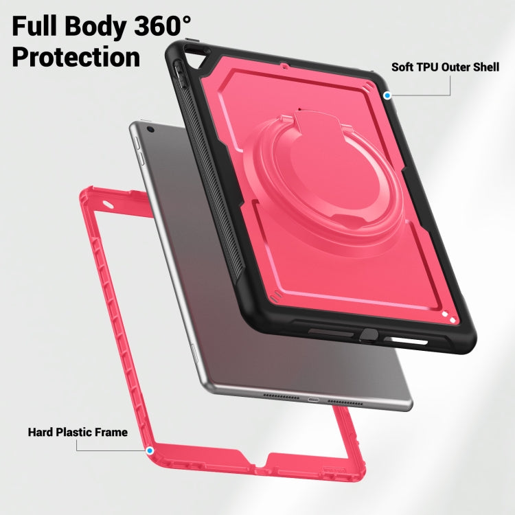 For iPad 10.2 2021 / 2020 / 10.5 2019 Honeycomb Hybrid Tablet Case with Handle Holder & Strap(Rose Red) - iPad 10.2 Cases by buy2fix | Online Shopping UK | buy2fix