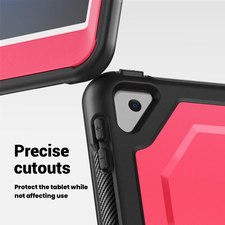 For iPad 10.2 2021 / 2020 / 10.5 2019 Honeycomb Hybrid Tablet Case with Handle Holder & Strap(Rose Red) - iPad 10.2 Cases by buy2fix | Online Shopping UK | buy2fix