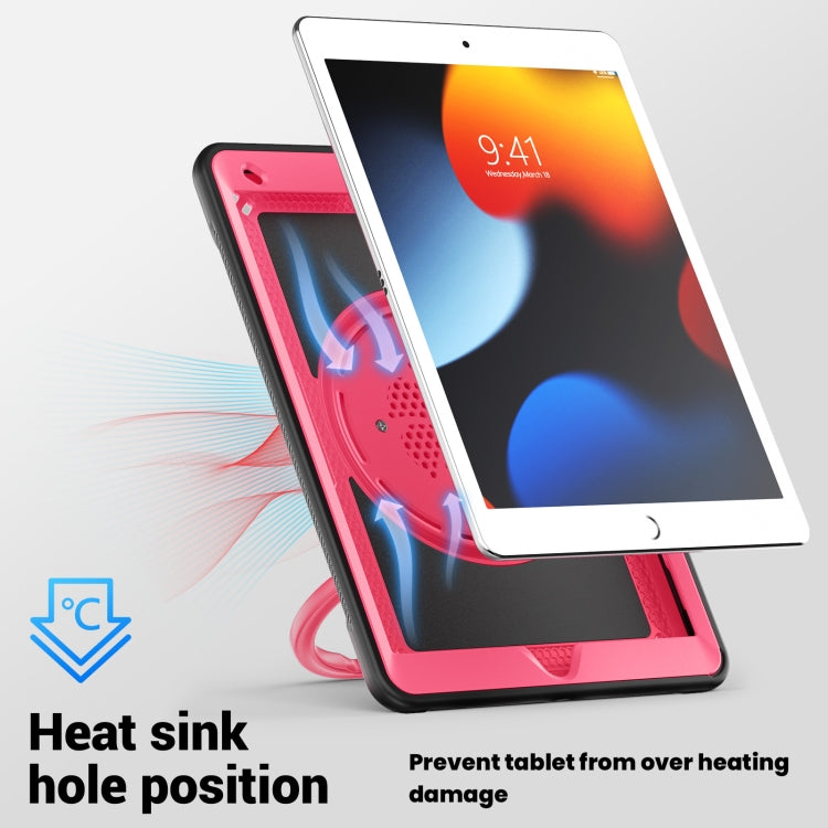 For iPad 10.2 2021 / 2020 / 10.5 2019 Honeycomb Hybrid Tablet Case with Handle Holder & Strap(Rose Red) - iPad 10.2 Cases by buy2fix | Online Shopping UK | buy2fix
