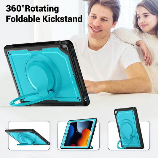For iPad 10.2 2021 / 2020 / 10.5 2019 Honeycomb Hybrid Tablet Case with Handle Holder & Strap(Light Blue) - iPad 10.2 Cases by buy2fix | Online Shopping UK | buy2fix