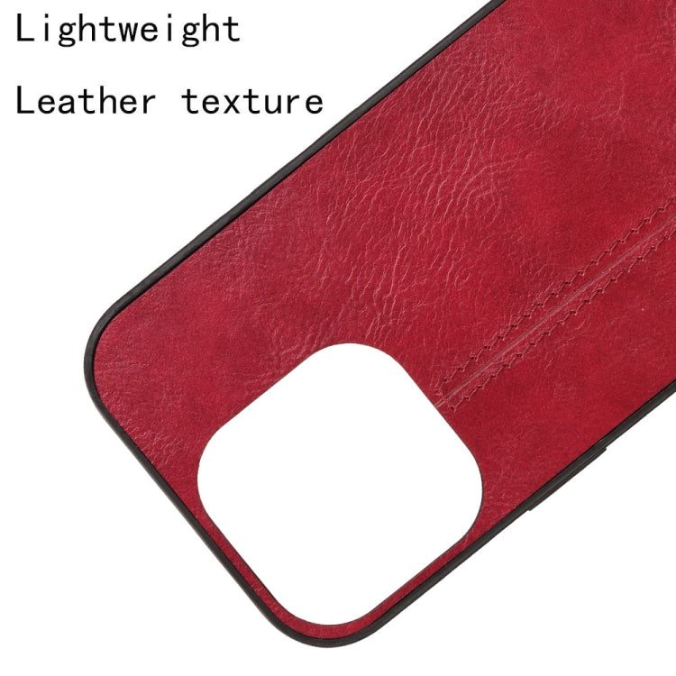 For iPhone 16 Pro Max Cow Pattern Sewing Back Cover Phone Case(Red) by buy2fix