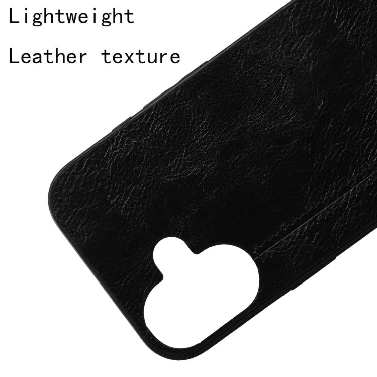 For iPhone 16 Cow Pattern Sewing Back Cover Phone Case(Black) by buy2fix