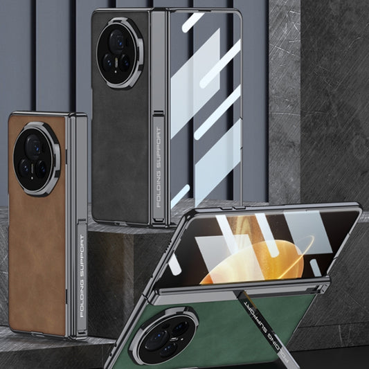 For Honor Magic V3 GKK Integrated Magnetic Fold Hinge Leather Shockproof Phone Case(Matte Brown) by GKK