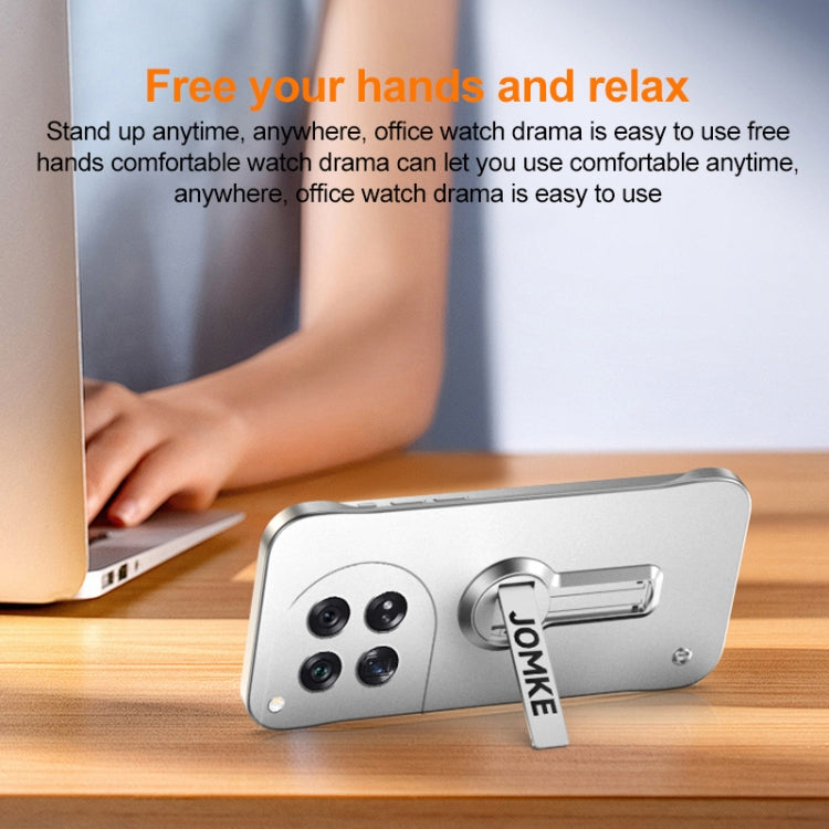 For OnePlus 12 Baking Varnish 360 Rotate Holder No Frame PC Phone Case(Silver) by buy2fix