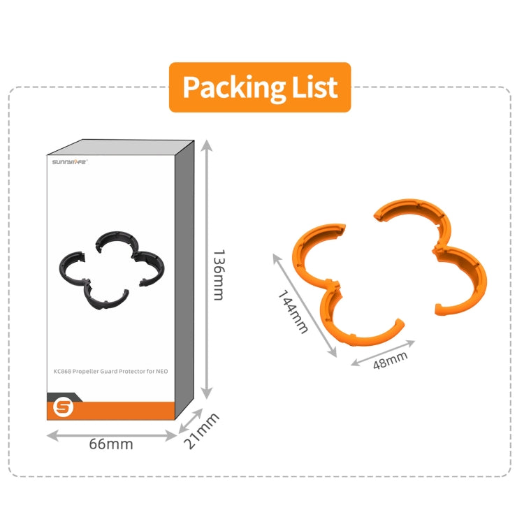 For DJI Neo Sunnylife Propeller Protective Guard Anti-collision Ring Cover(Orange) by Sunnylife