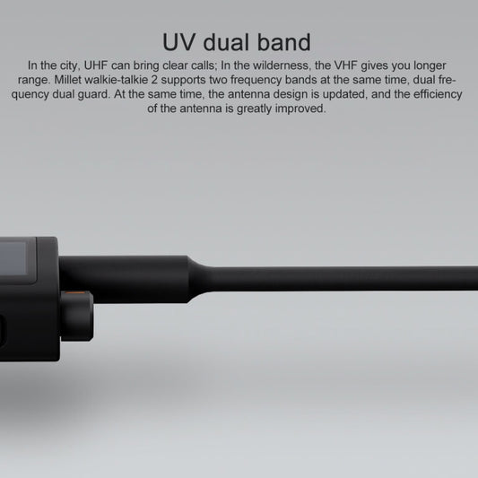 Original Xiaomi IP65 Waterproof UV Dual Band Walkie Talkie 2(Black) by Xiaomi