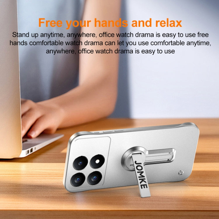 For Redmi K70 Baking Varnish 360 Rotate Holder No Frame PC Phone Case(Silver) by buy2fix