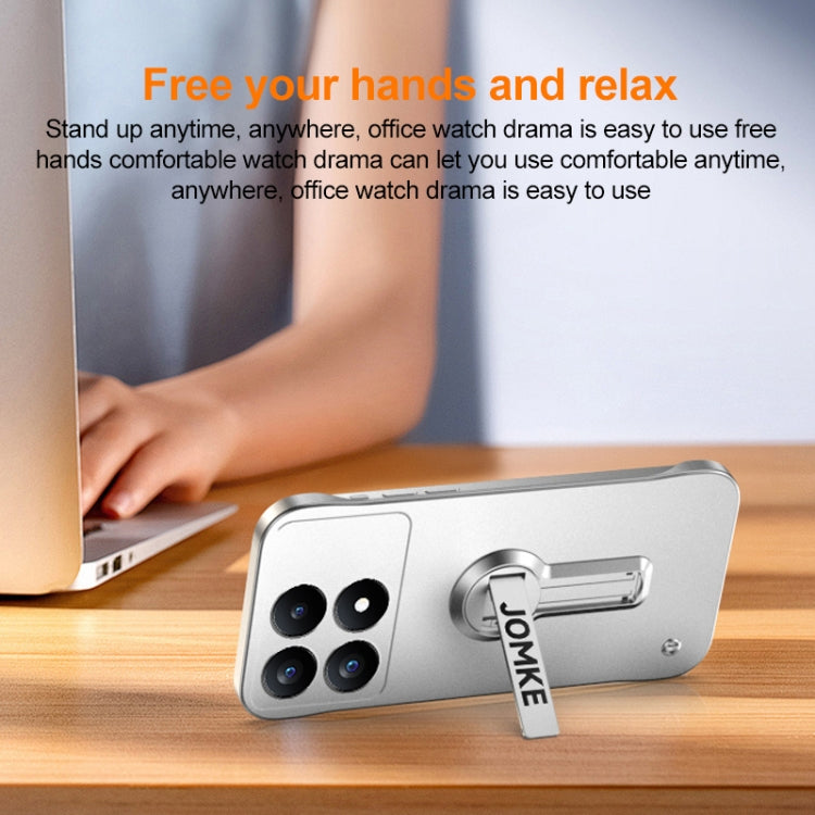 For Redmi K70 Pro Baking Varnish 360 Rotate Holder No Frame PC Phone Case(Silver) by buy2fix