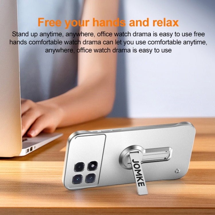 For Redmi K70 Ultra Baking Varnish 360 Rotate Holder No Frame PC Phone Case(Silver) by buy2fix