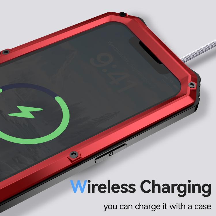 For iPhone 16e R-JUST Life Waterproof Dustproof Shockproof Holder Phone Case(Red) - iPhone 16e Cases by R-JUST | Online Shopping UK | buy2fix