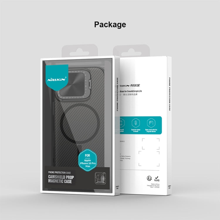 For iPhone 16 Pro Max NILLKIN CamShield Prop MagSafe Magnetic Translucent PC Phone Case(Black) by NILLKIN
