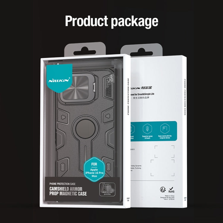 For iPhone 16 Pro Max NILLKIN Black Rhino Prop MagSafe Magnetic PC Phone Case(Black) by NILLKIN