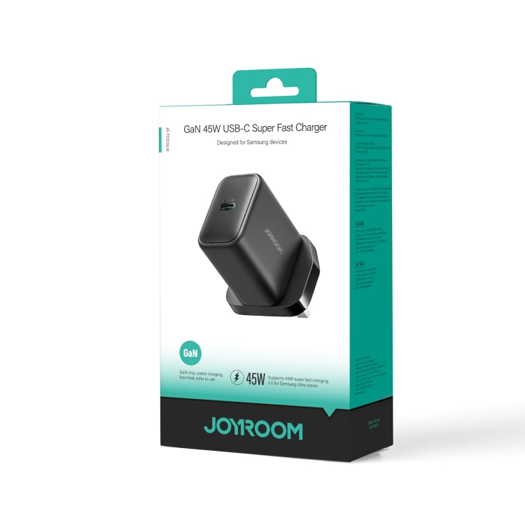 JOYROOM JR-TCG13 45W GaN USB-C / Type-C Port Super Fast Charger, Plug:UK Plug(Black) by JOYROOM