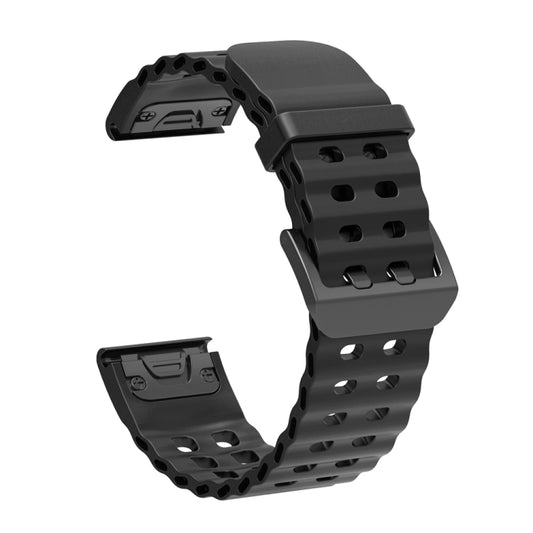 For Garmin 26mm Ocean Quick Release Silicone Watch Band(Black) by buy2fix