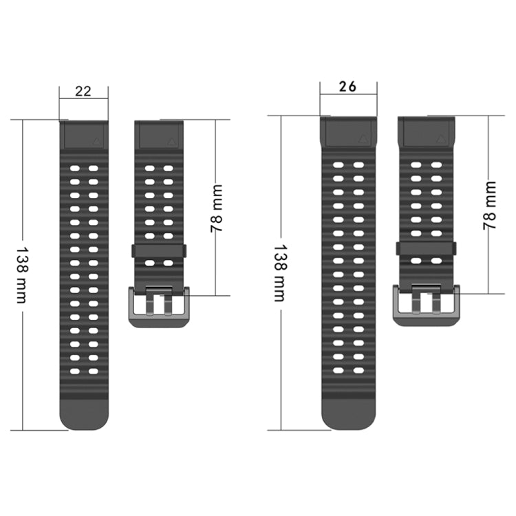For Garmin 26mm Ocean Quick Release Silicone Watch Band(Black) by buy2fix