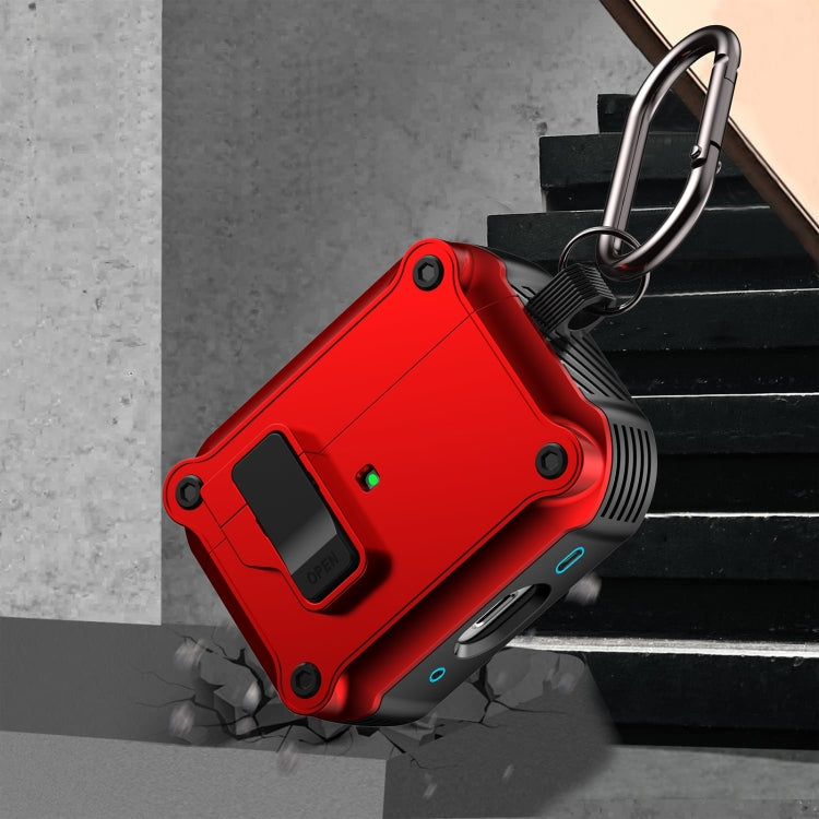 For AirPods 4 Eagle Shockproof Earphone Protective Case with Switch(Purple) by buy2fix