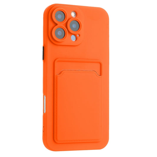 For iPhone 16 Pro Skin Feel Card Contrast Color Button TPU Phone Case(Orange) by buy2fix