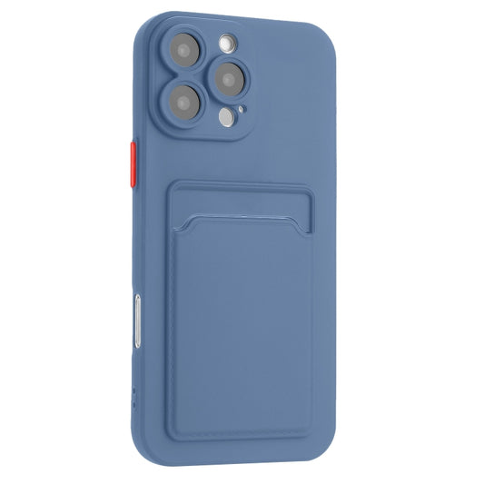 For iPhone 16 Pro Skin Feel Card Contrast Color Button TPU Phone Case(Sky Blue) by buy2fix