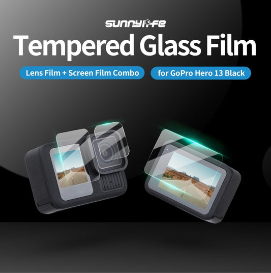 For GoPro HERO13 Black Sunnylife 3 in 1 Lens Protector Front and Rear Screen Tempered Glass Films, Quantity:2 + 2 + 2 Sets by Sunnylife