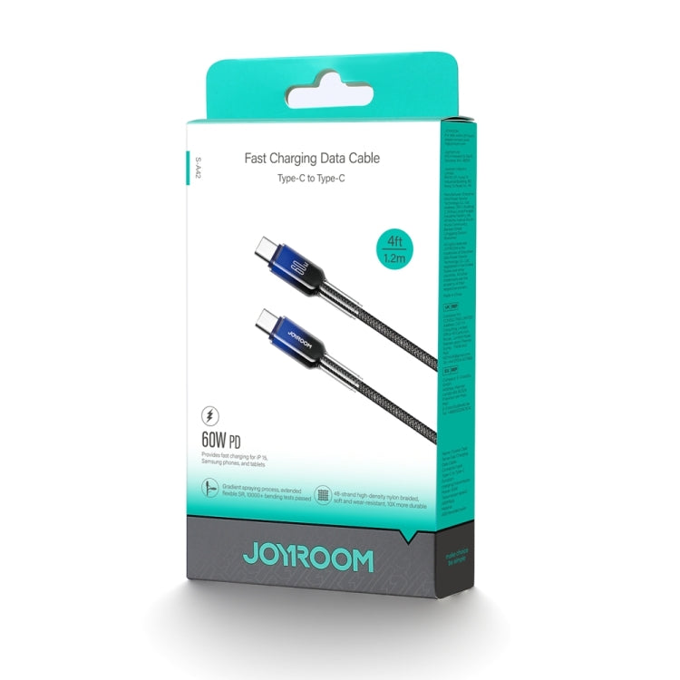 JOYROOM S-A42 Crystal Clear Series Fast Charging Data Cable, Type-C to Type-C Cable, Length: 1.2m(Black) by JOYROOM
