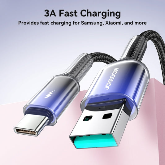 JOYROOM S-A42 Crystal Clear Series Fast Charging Data Cable, USB to Type-C Cable, Length: 1.2m(Black) by JOYROOM